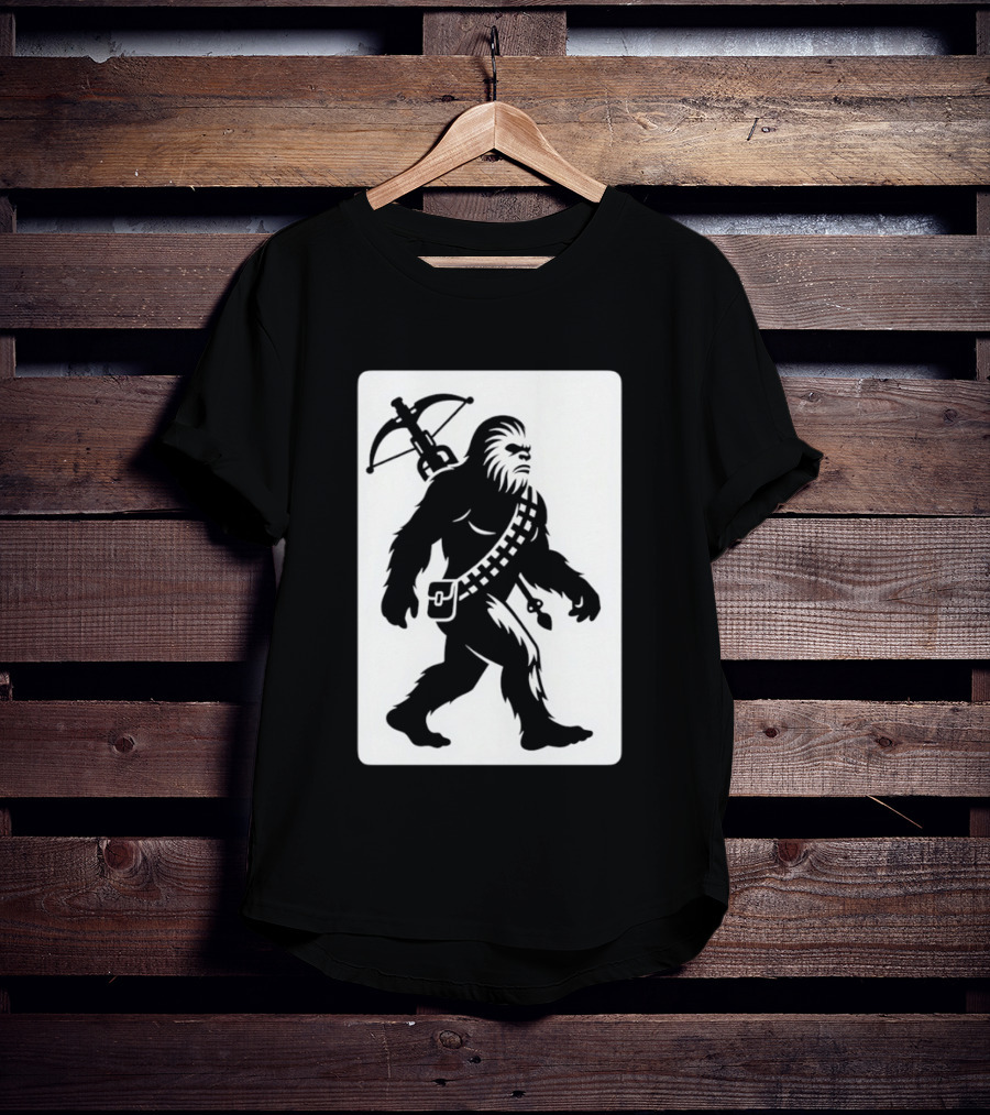 Chewbacca Bigfoot Star Wars Wookiee Hunter Sci Fi Creature Crossbow Trekker T-Shirt