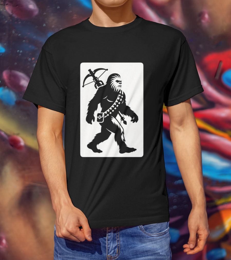 Chewbacca Bigfoot Star Wars Wookiee Hunter Sci Fi Creature Crossbow Trekker T-Shirt