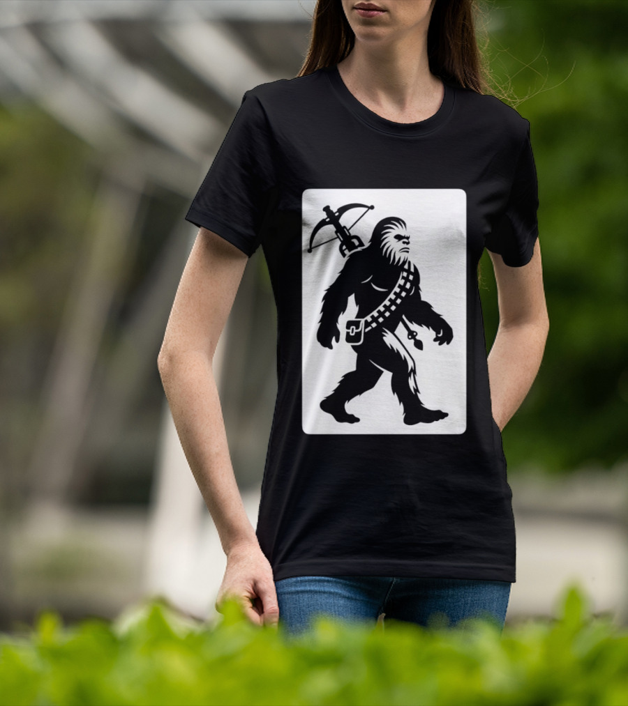 Chewbacca Bigfoot Star Wars Wookiee Hunter Sci Fi Creature Crossbow Trekker T-Shirt