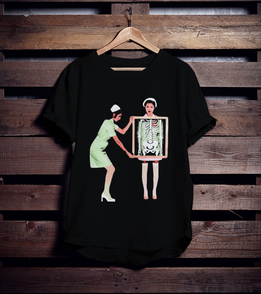 Nurse With X Ray Skeleton And Red Heart T-Shirt