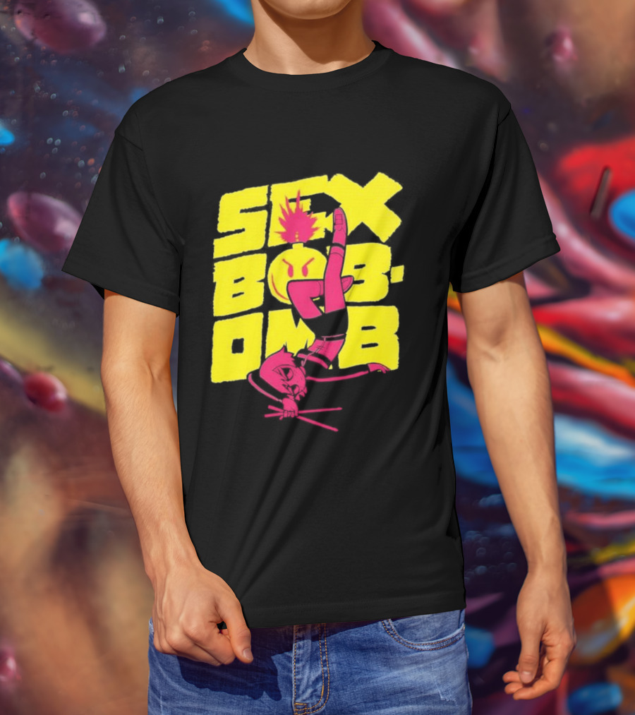Scott Pilgrim Vol 3 Infinite Sadness 20th Anniversary Sex Bob Omb Explosion T-Shirt