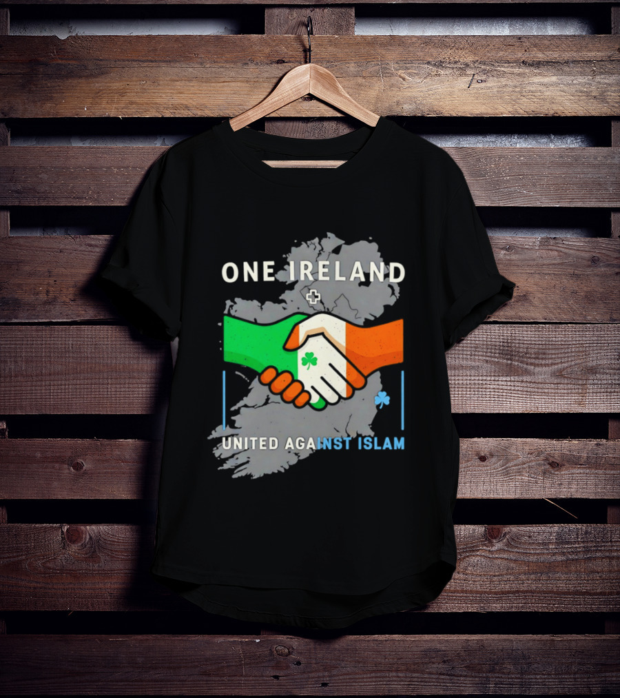 Ireland One Ireland Handshake Map United Against Islam T-Shirt