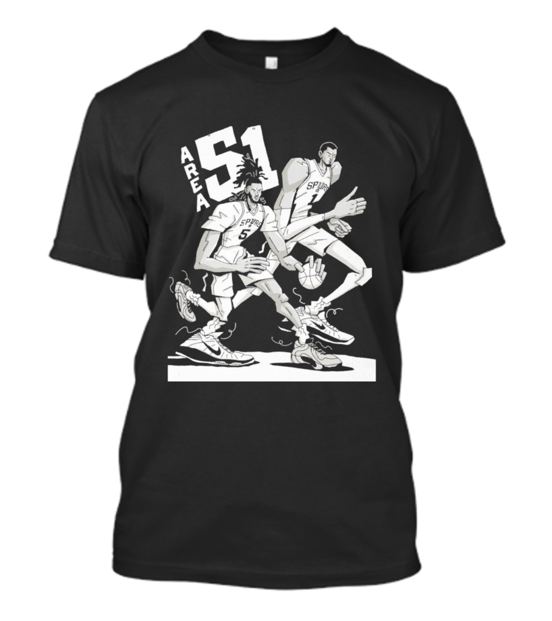 Spurs Area 51 Basketball Duo Aliens T-Shirt