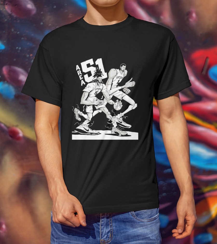 Spurs Area 51 Basketball Duo Aliens T-Shirt