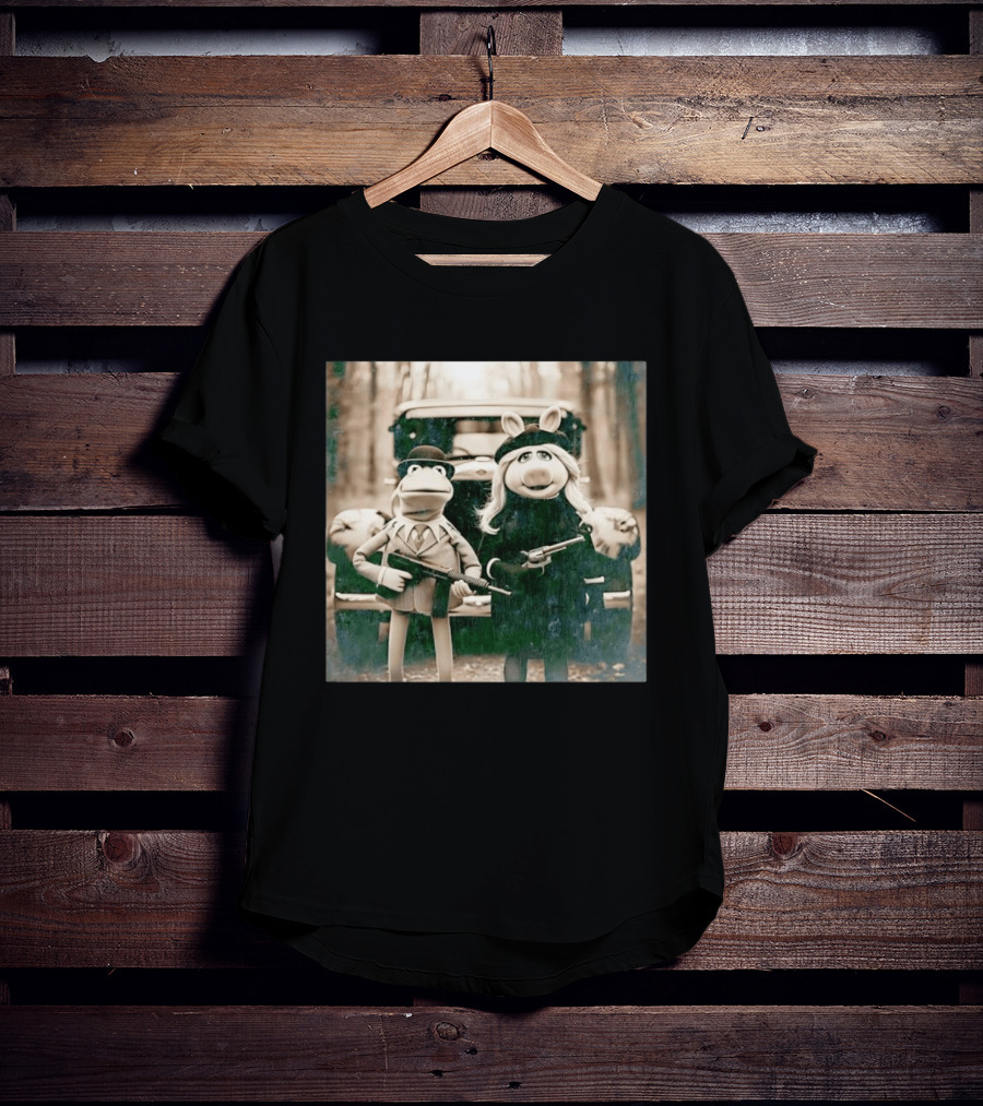 The Muppets Kermit The Frog Miss Piggy Gangster T-Shirt