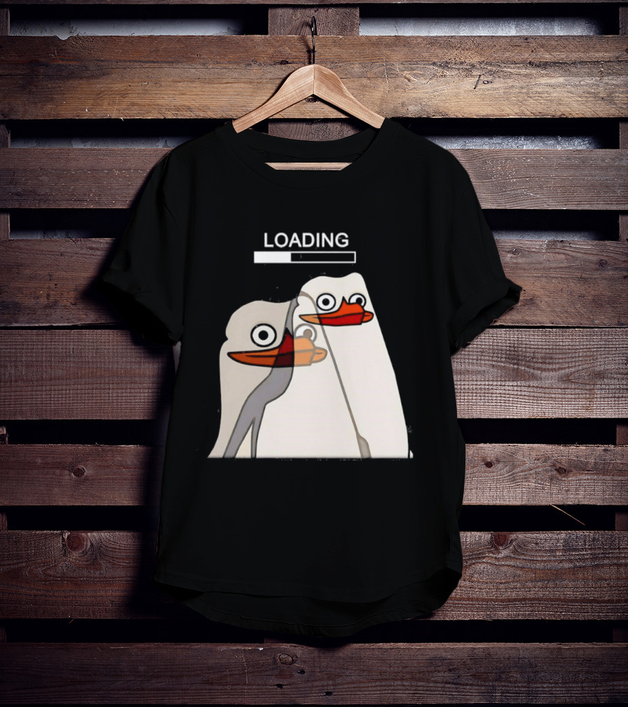 LOADING Penguins With Loading Bar Visual Effect T-Shirt