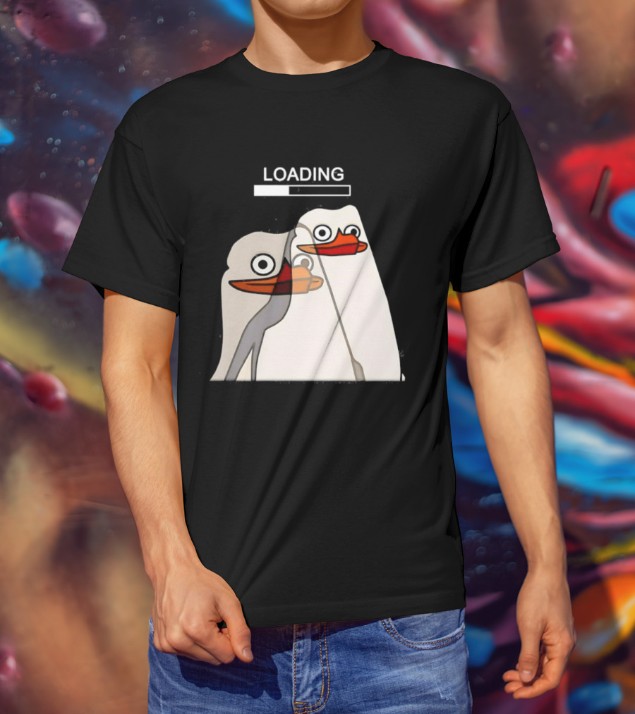LOADING Penguins With Loading Bar Visual Effect T-Shirt