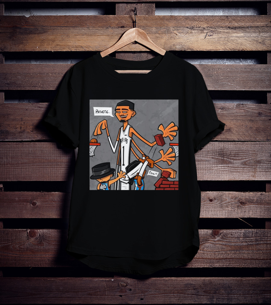 Wemby Spurs Pathetic Foul Long Arms Basketball T-Shirt