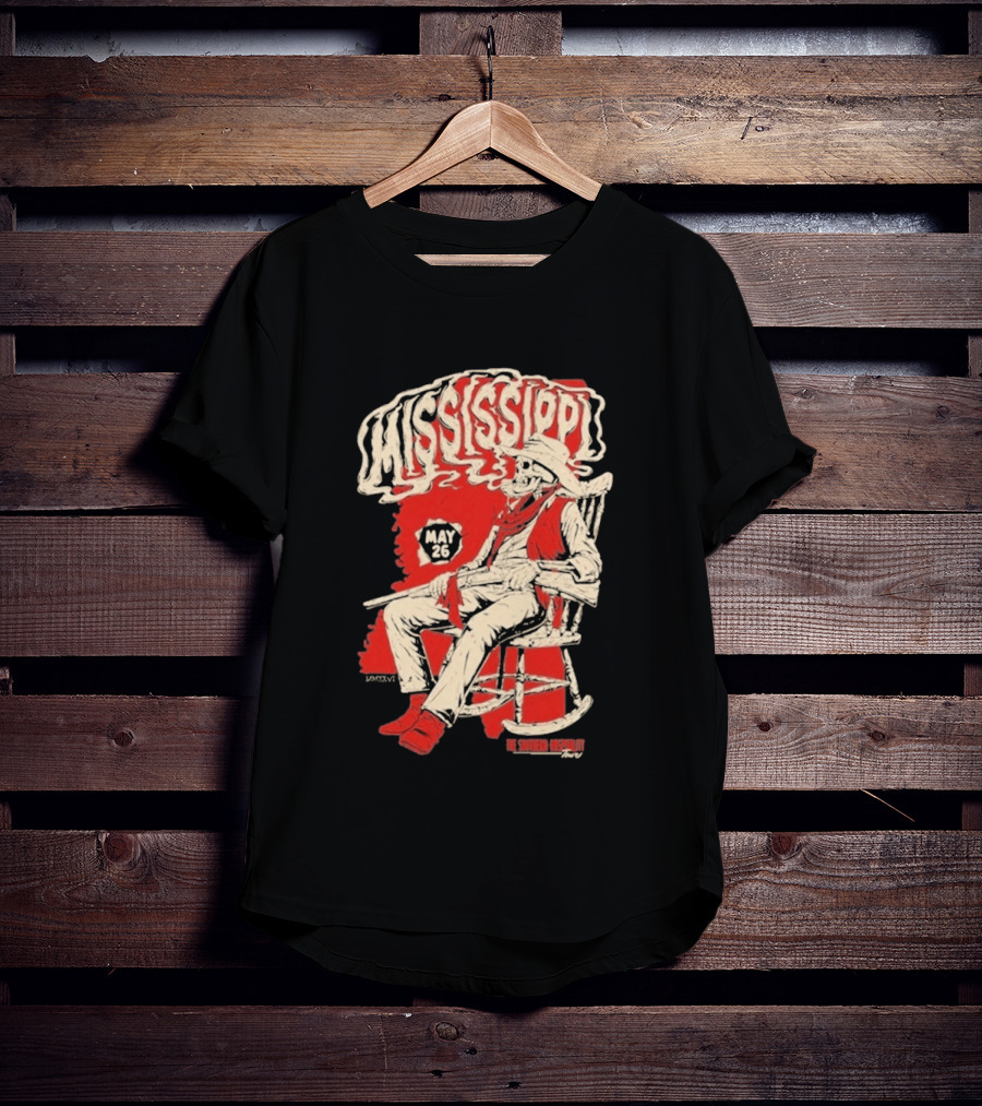 Whiskey Myers May 26 Mississippi Cowboy In Rocking Chair T-Shirt