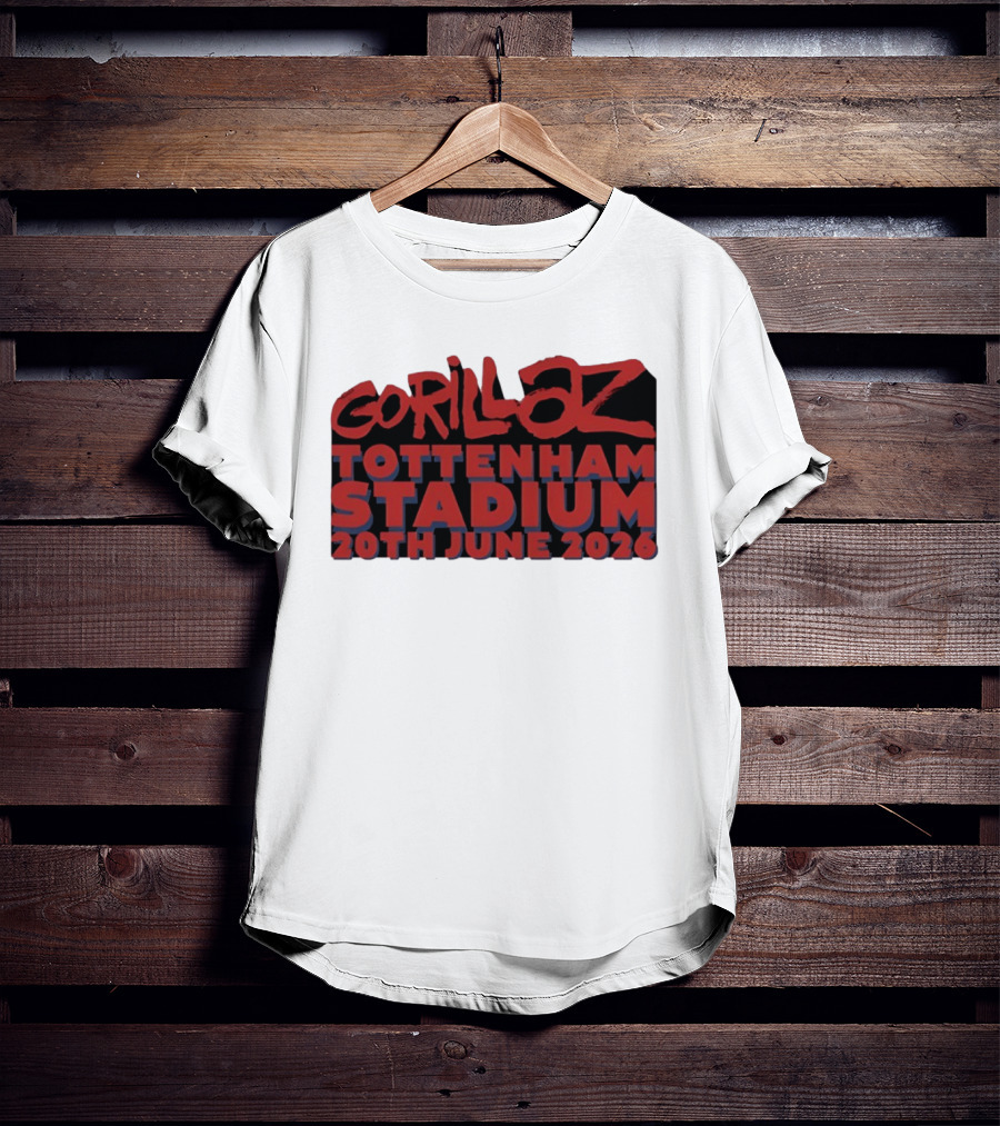Gorillaz Tottenham Stadium 20th June 2026 Concert Music Event Tour T-Shirt