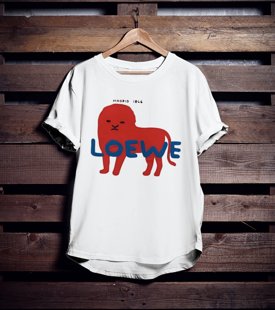 LOEWE Madrid 1866 Red Lion Blue T-Shirt