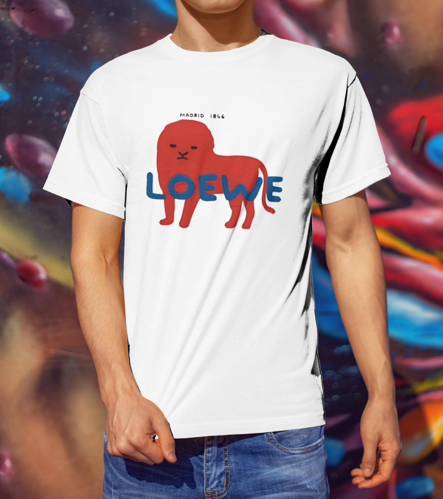 LOEWE Madrid 1866 Red Lion Blue T-Shirt