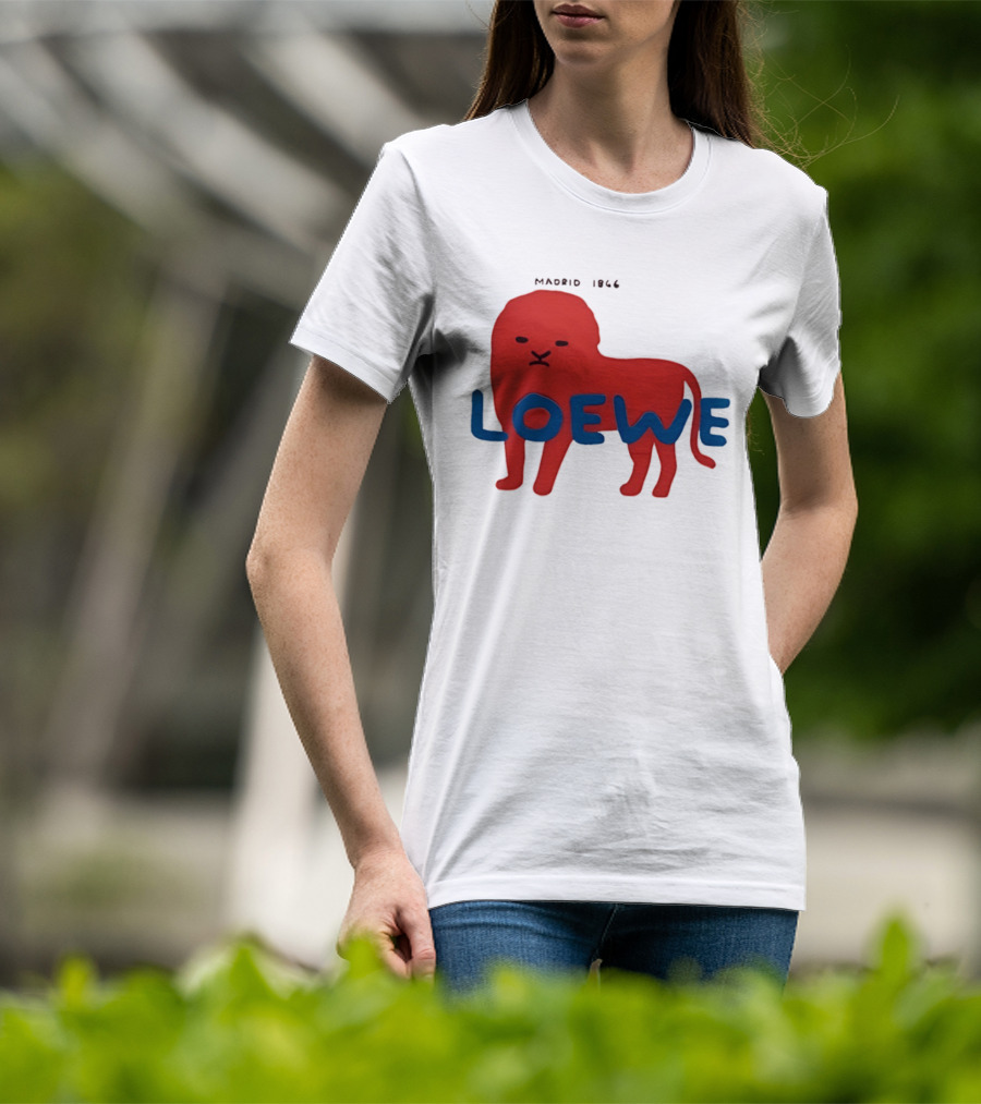 LOEWE Madrid 1866 Red Lion Blue T-Shirt