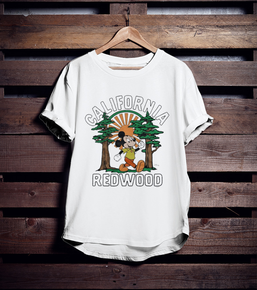 Mickey Mouse California Redwood Adventure Disney National Park Outdoors Travel T-Shirt