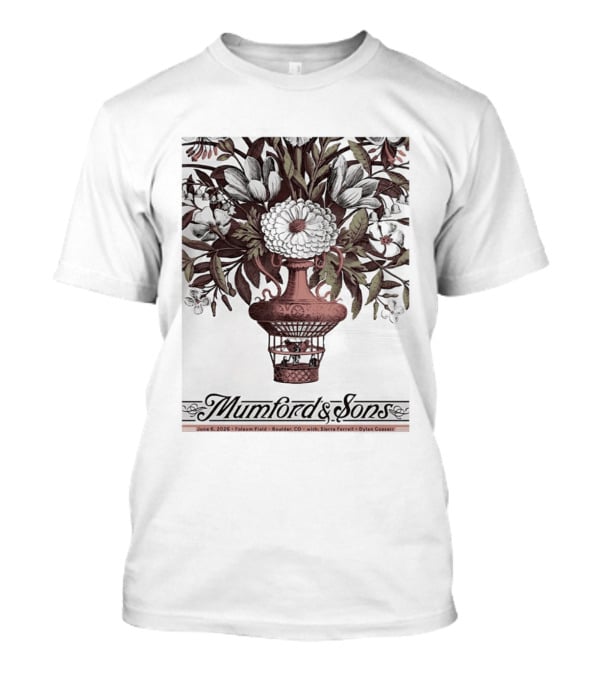 Mumford And Sons Folsom Field Boulder Colorado June 6 2026 Event With Sierra Ferrell And Dylan Connell T-Shirt