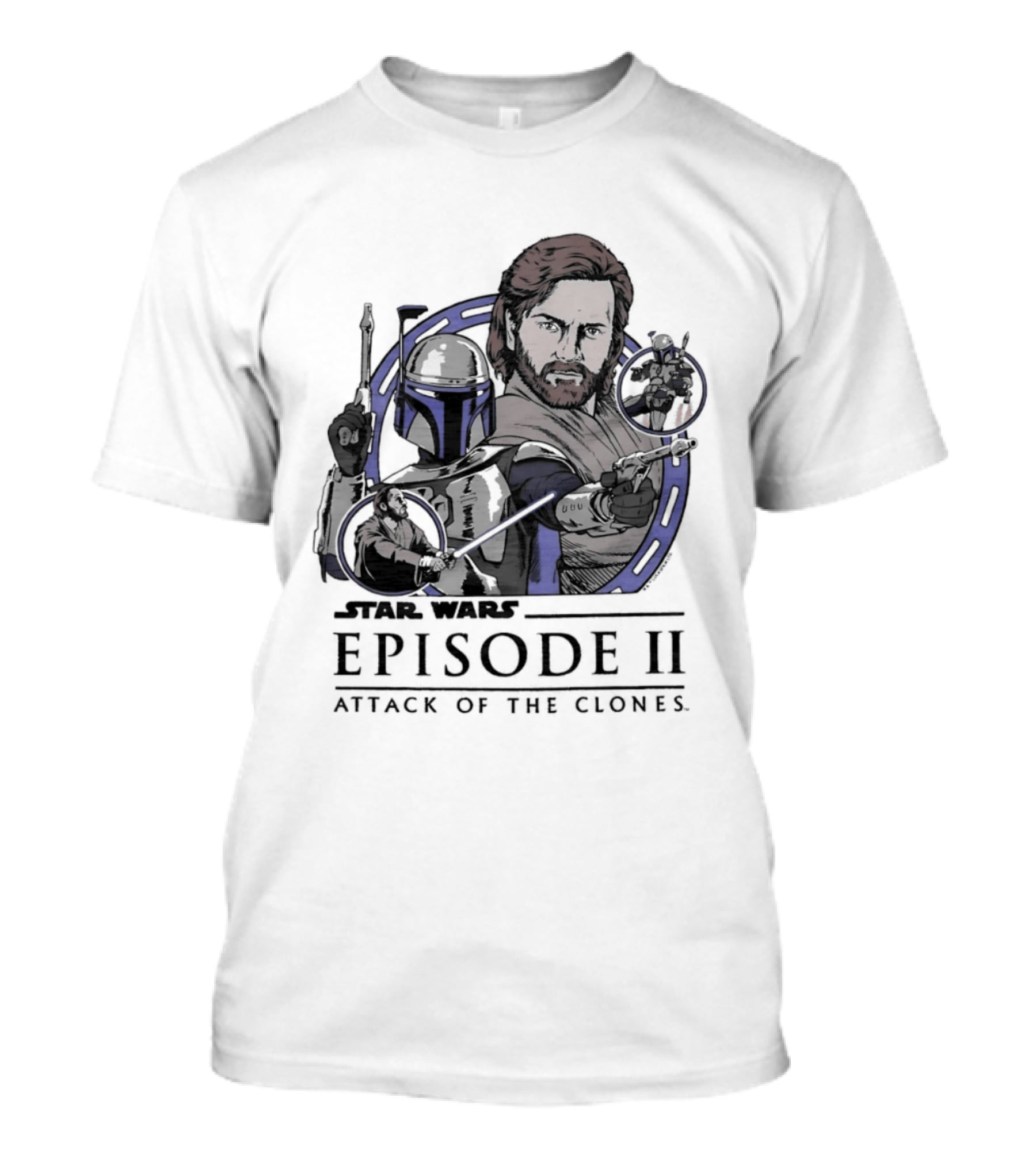 Star Wars Episode II Attack Of The Clones Obi Wan Kenobi Jango Fett T-Shirt