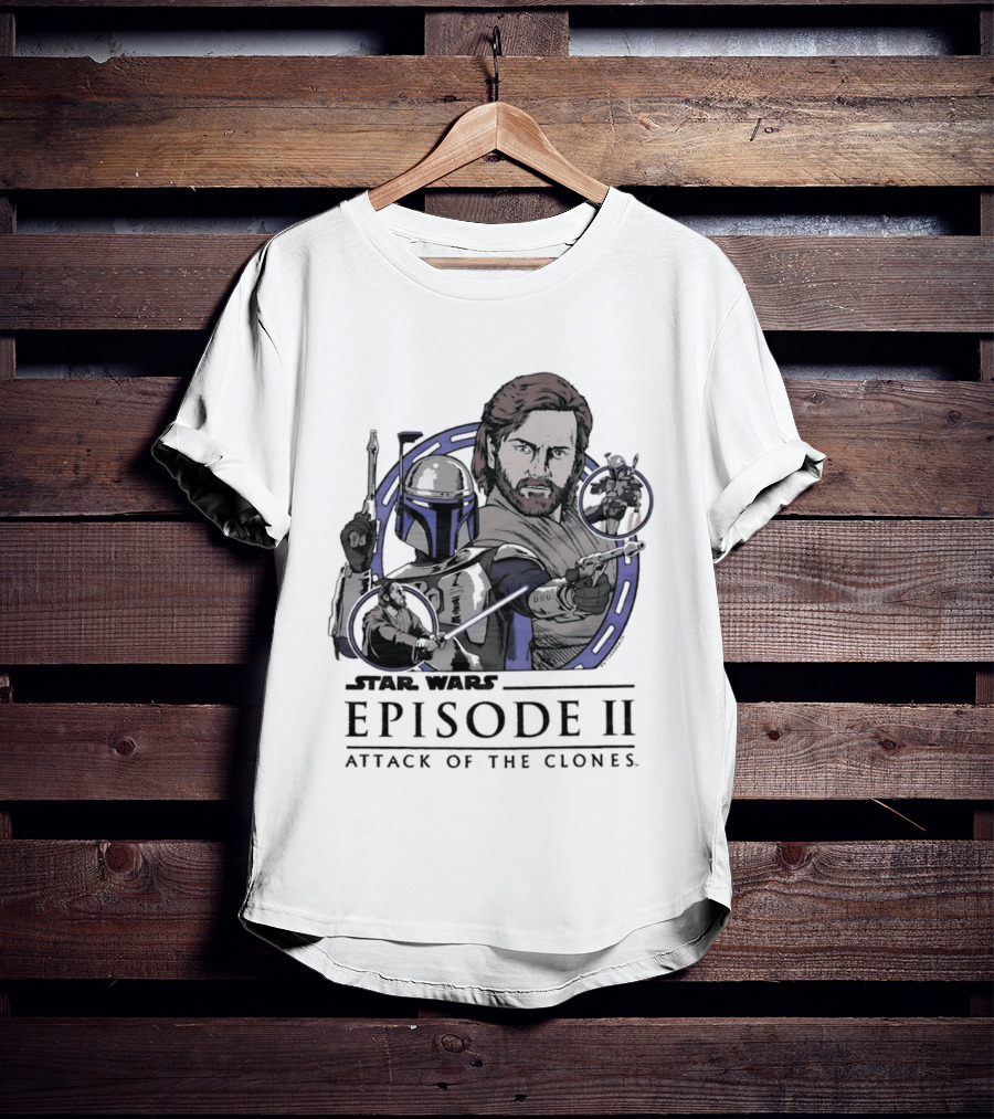 Star Wars Episode II Attack Of The Clones Obi Wan Kenobi Jango Fett T-Shirt