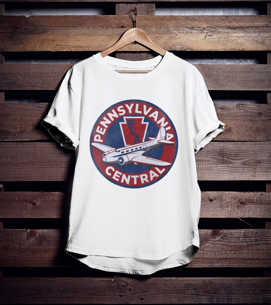 Pennsylvania Central PCA Aviation Travel Retro Vintage Airplane T-Shirt