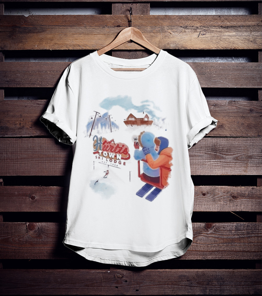 Kurtis Conner Ski Lodge Vintage Aesthetic Winter Scene T-Shirt