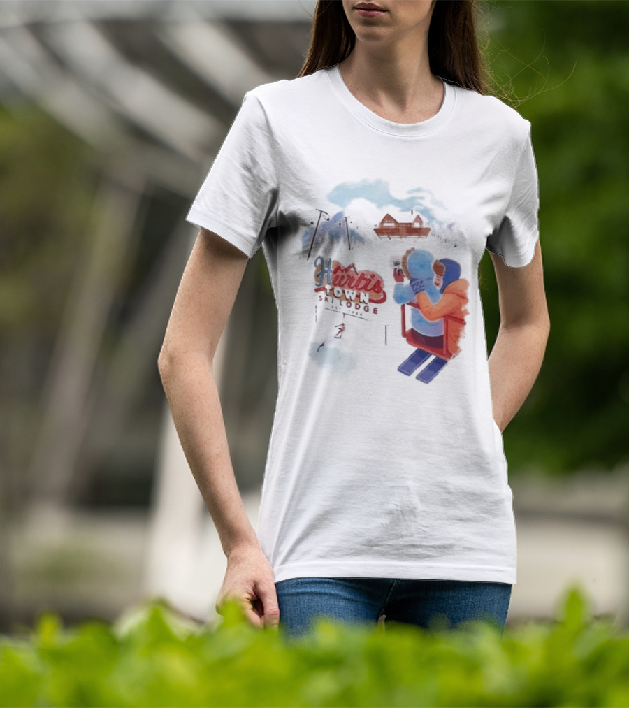 Kurtis Conner Ski Lodge Vintage Aesthetic Winter Scene T-Shirt