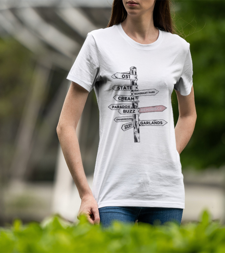 Lee Butler Liverpool Reminisce Signpost Festival Directions T-Shirt