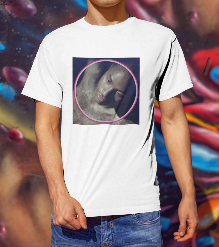 Oh Yeah Steve Lacy Musician Portrait Pink Circle Frame T-Shirt