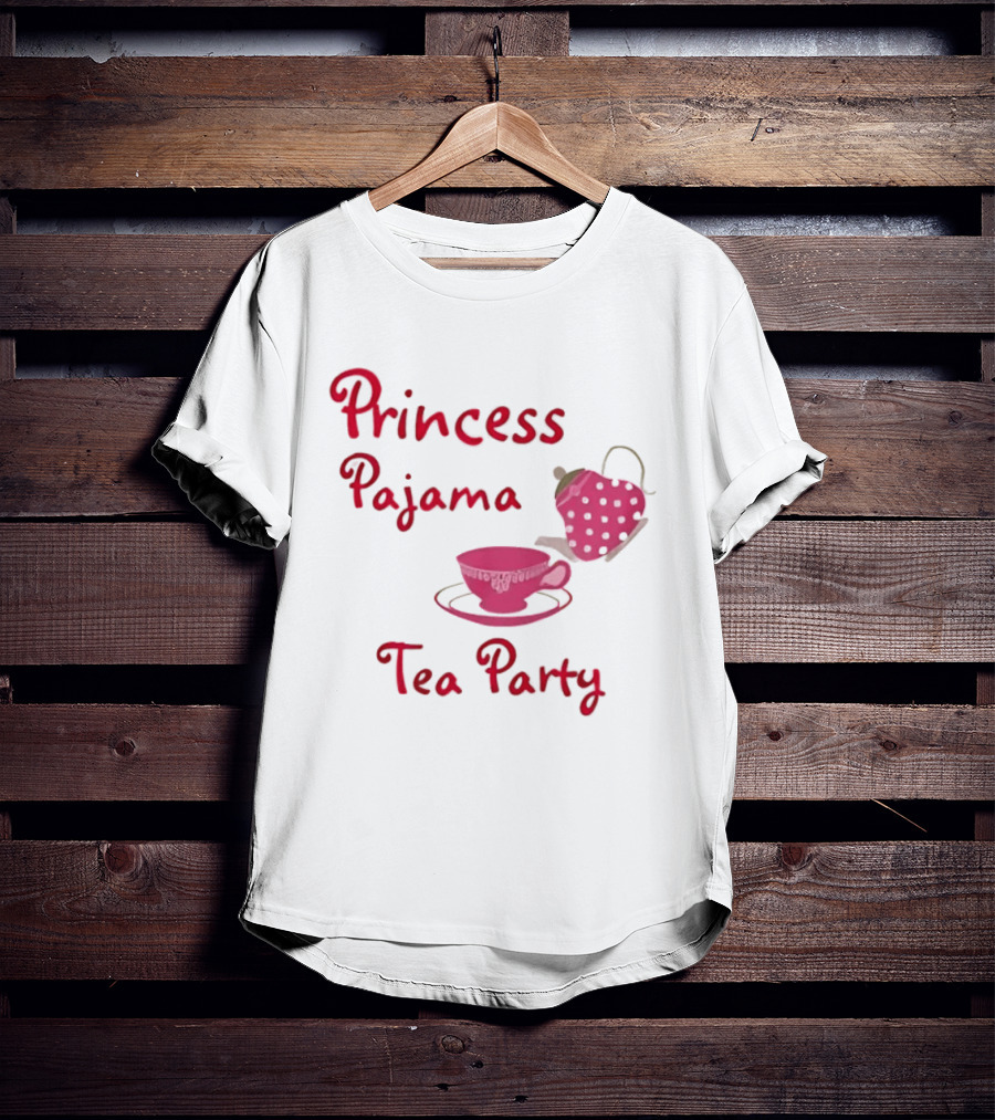 Princess Pajama Tea Party Pink Tea Set T-Shirt