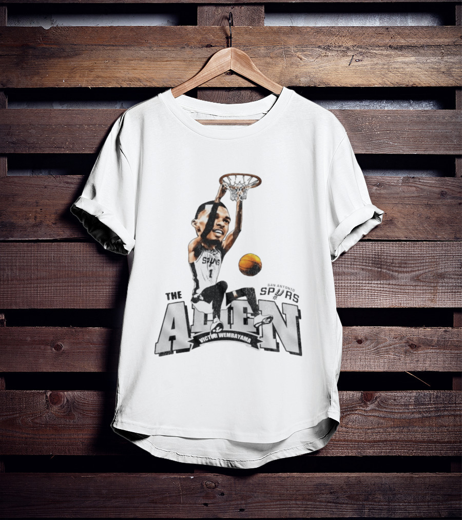 San Antonio Spurs The Alien Victor Wembanyama Basketball Dunk T-Shirt