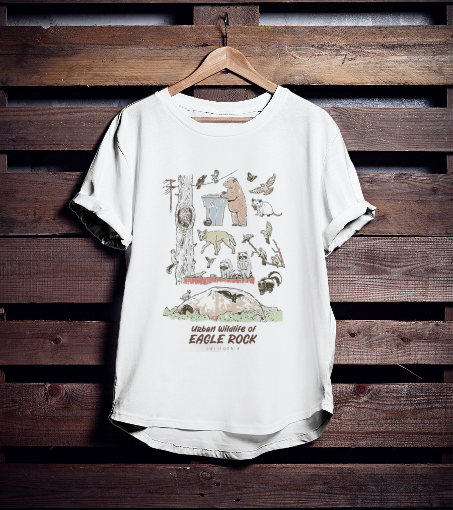 Urban Wildlife Of Eagle Rock California Nature Scene With Bears And Animals T-Shirt