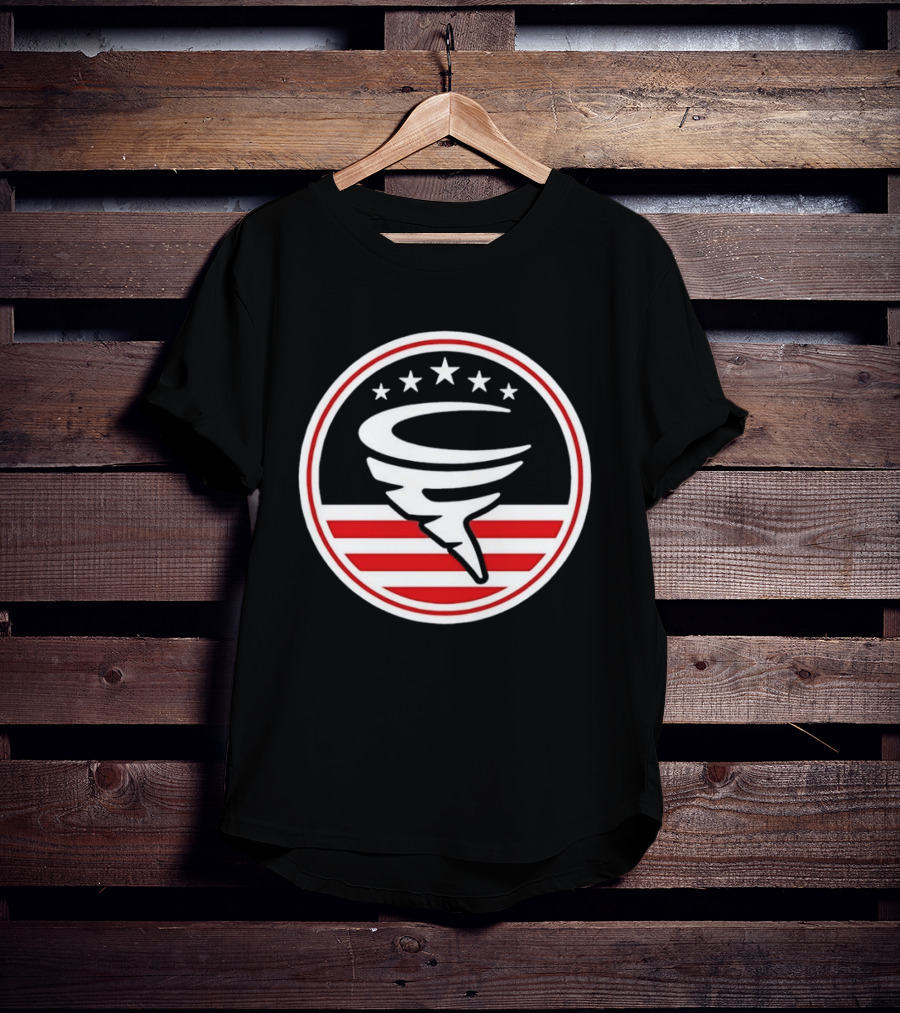 American Flag Cyclone Stars Stripes Circle T-Shirt