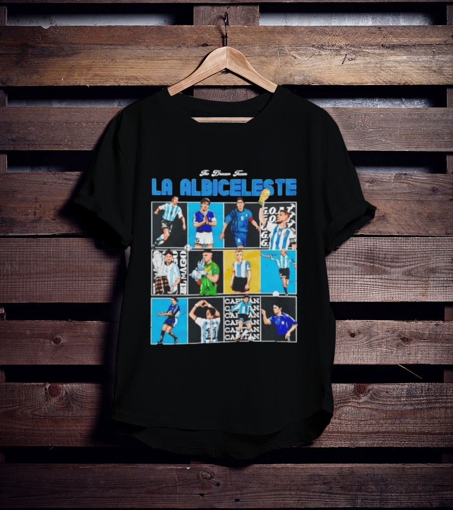 La Albiceleste Football Legends The Dream Team Soccer Series Argentina T-Shirt