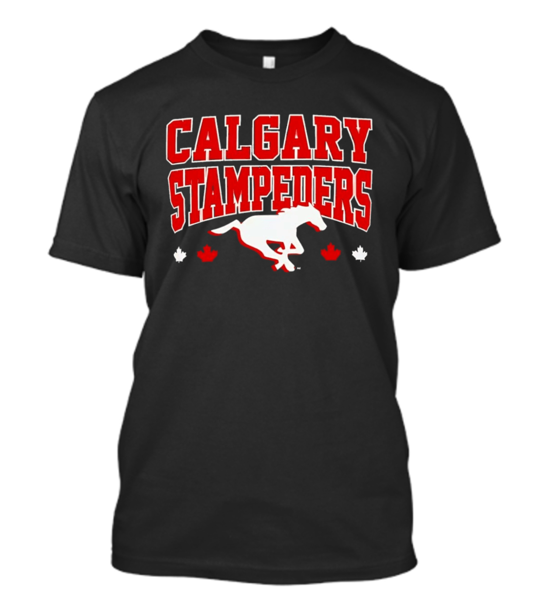 Calgary Stampeders Running Horse Maple Leaf Red Team Spirit T-Shirt