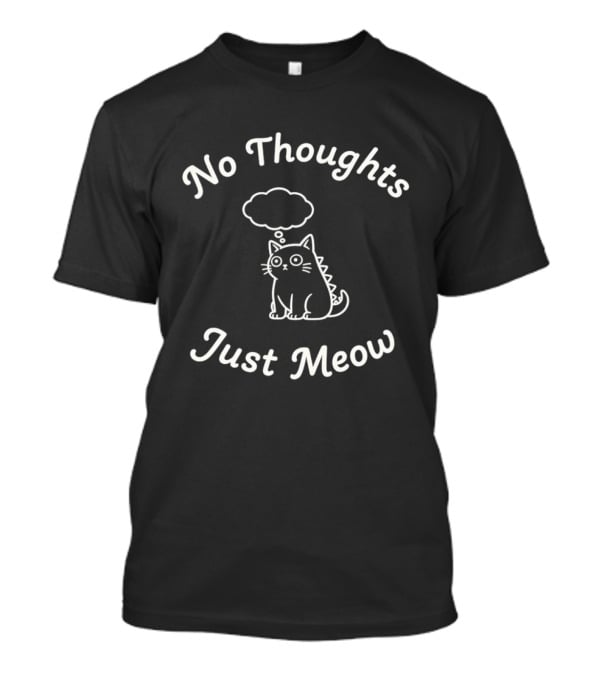 No Thoughts Just Meow Stegosaurus Cat Thought Bubble T-Shirt