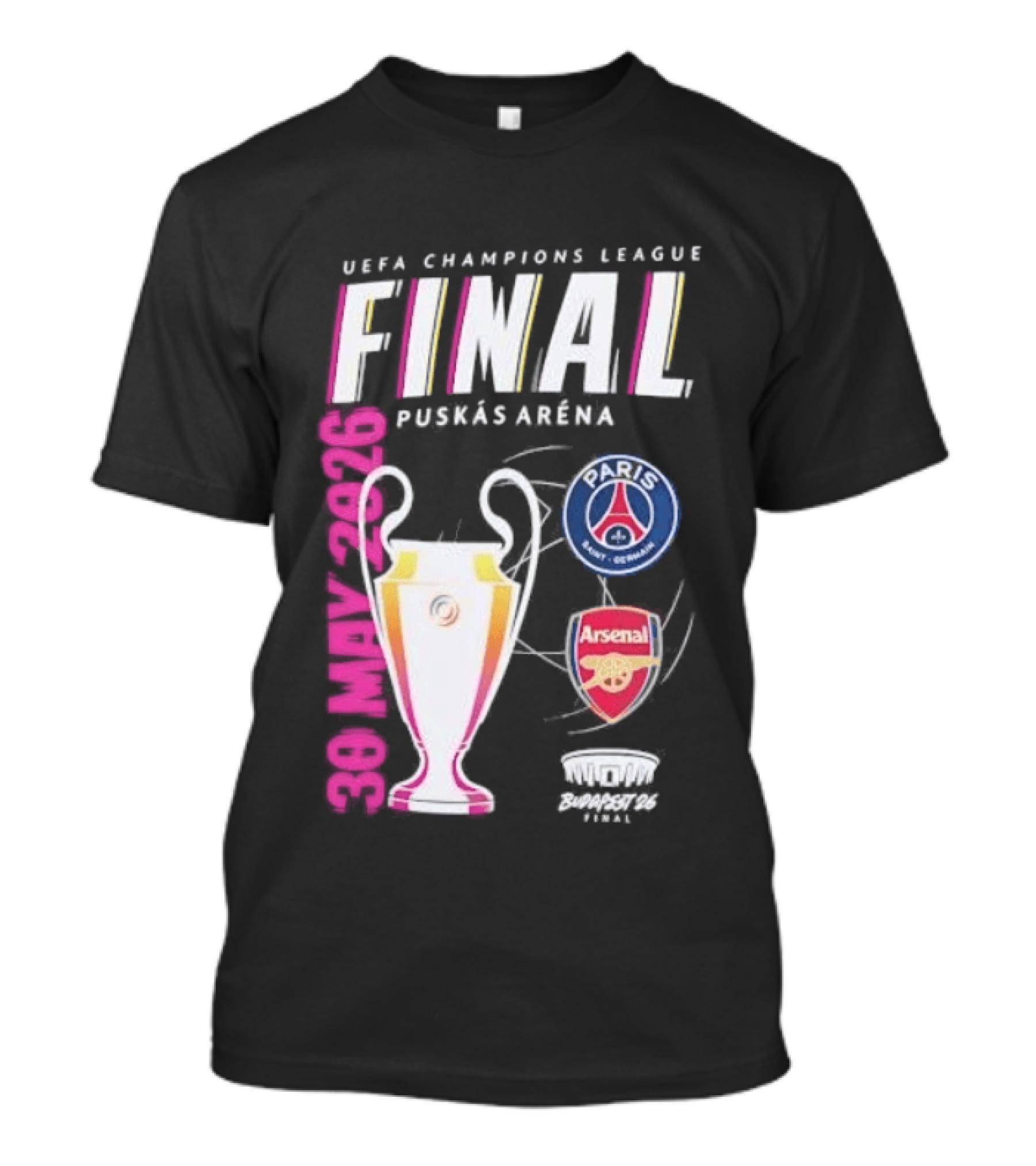 PSG Vs Arsenal UEFA Champions League Final 2026 Puskás Arena T-Shirt