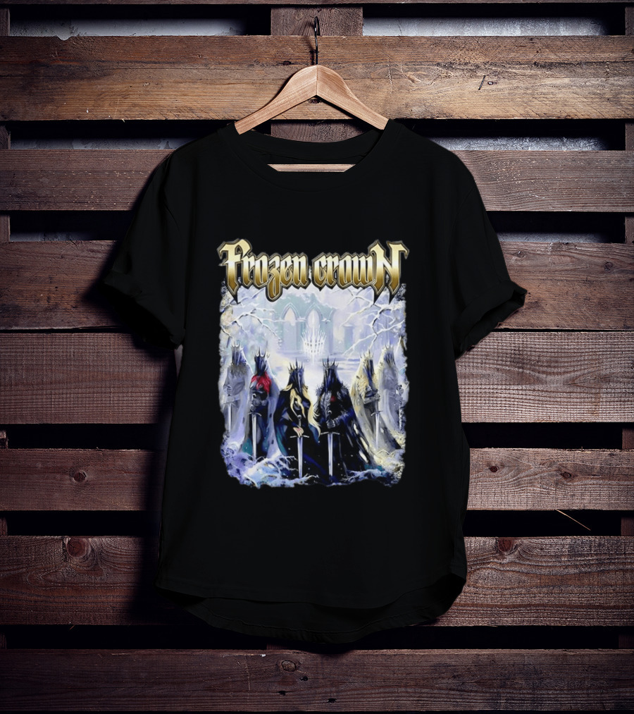 Frozen Crown Dark Fantasy Rulers Sword Wielding Monarchs T-Shirt