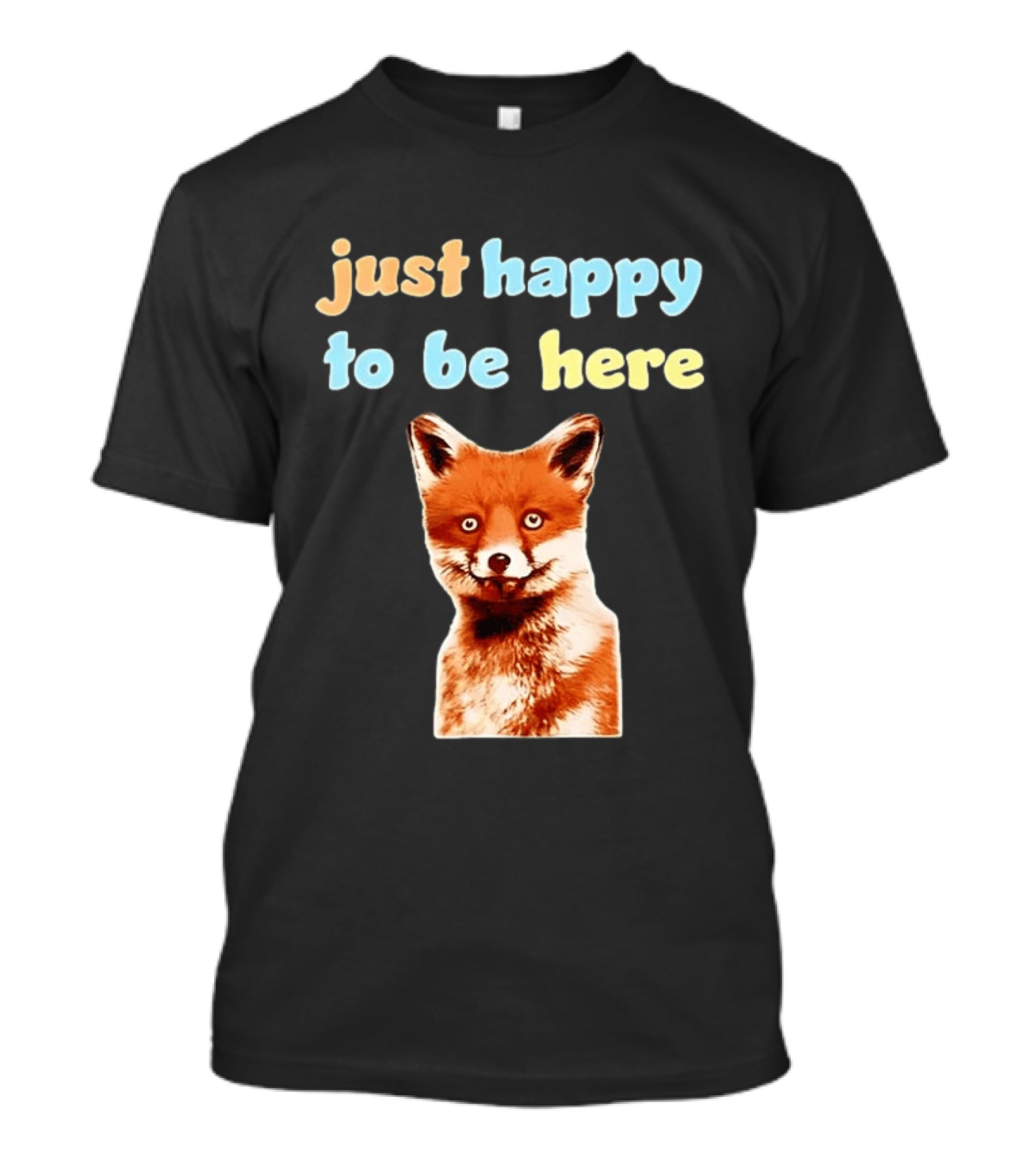 Just Happy To Be Here Smiling Fox T-Shirt