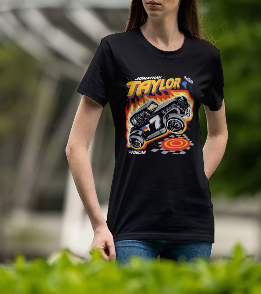 Jonathan Taylor Legend Modified Race Car Flames T-Shirt