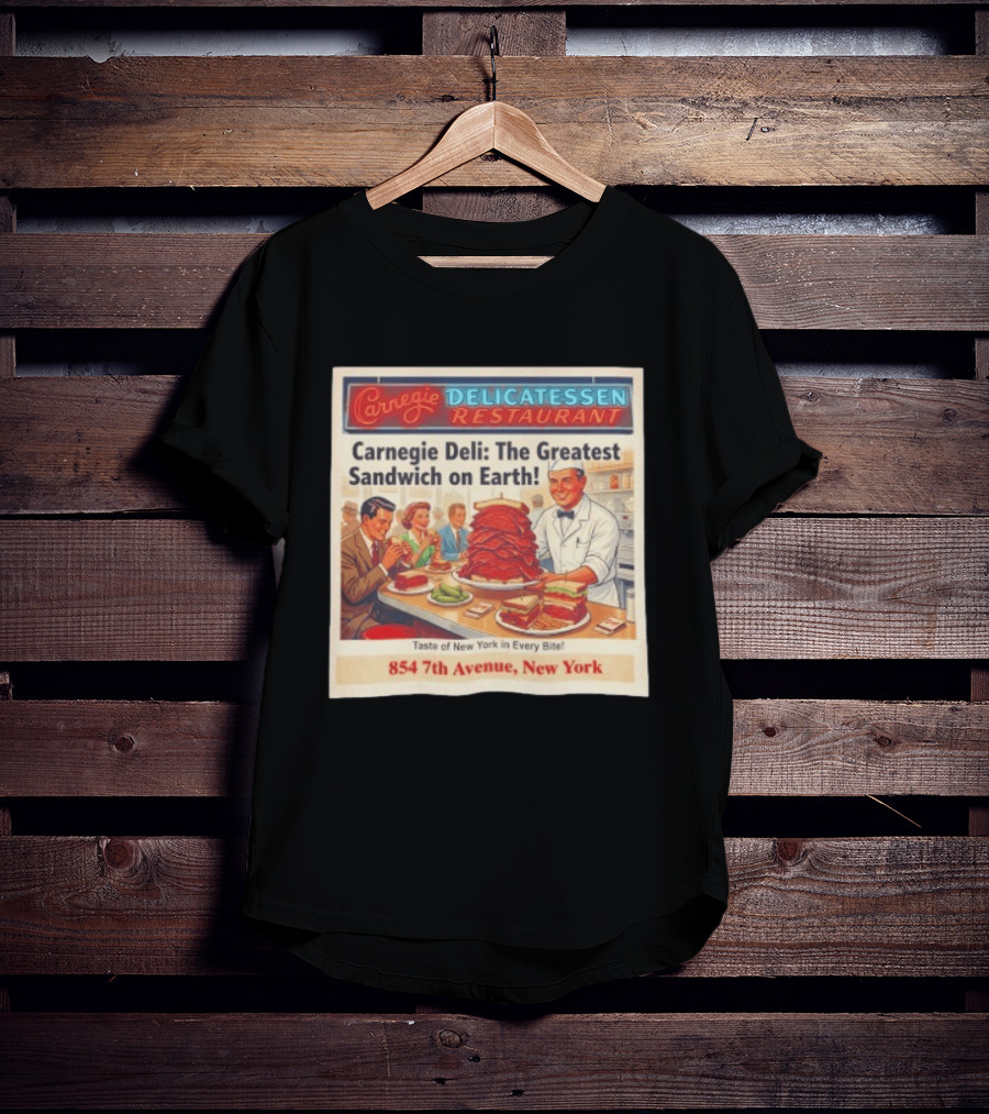 Carnegie Delicatessen Restaurant Carnegie Deli The Greatest Sandwich On Earth 854 7th Avenue New York T-Shirt