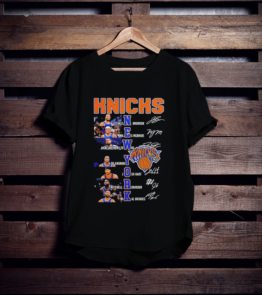 Knicks Jalen Brunson Julius Randle RJ Barrett Josh Hart Mitchell Robinson Immanuel Quickley Quentin Grimes RJ Randle Bridges Knicks Basketball T-Shirt
