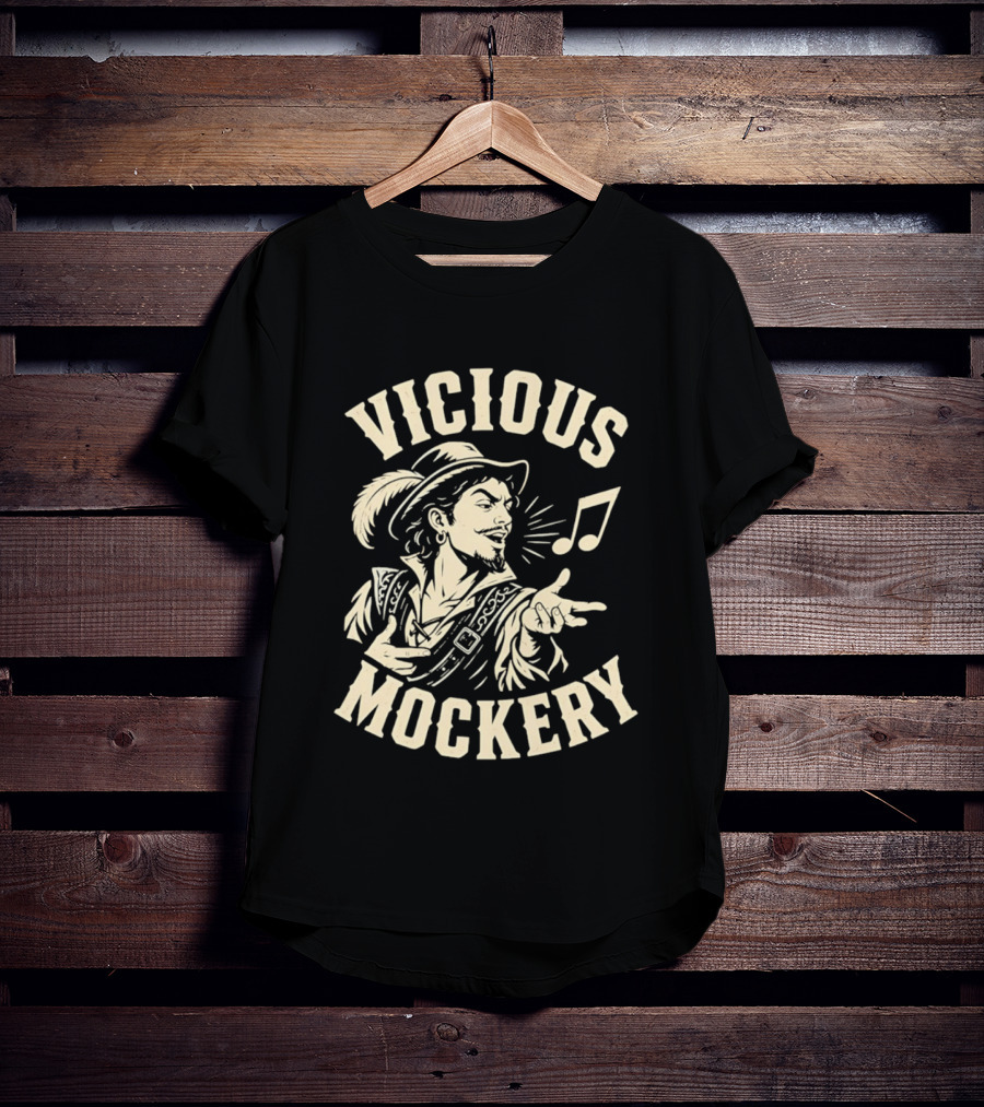 Vicious Mockery Bard Song With Singing Minstrel And Musical Note T-Shirt