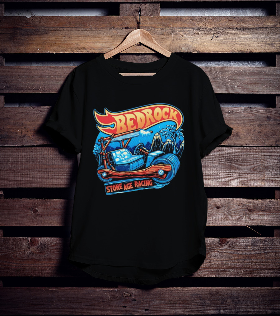 Bedrock Stone Age Racing Flintstones Vintage Car Adventure T-Shirt