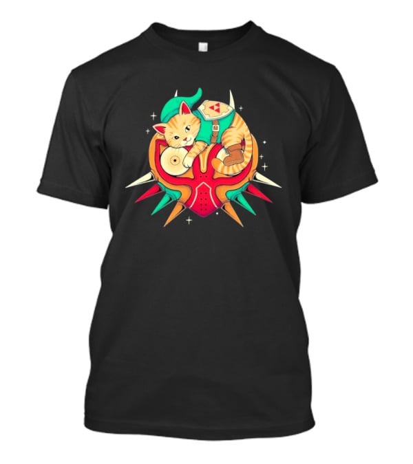 Legend Of Zelda Cat Link Majora's Mask Video Game T-Shirt