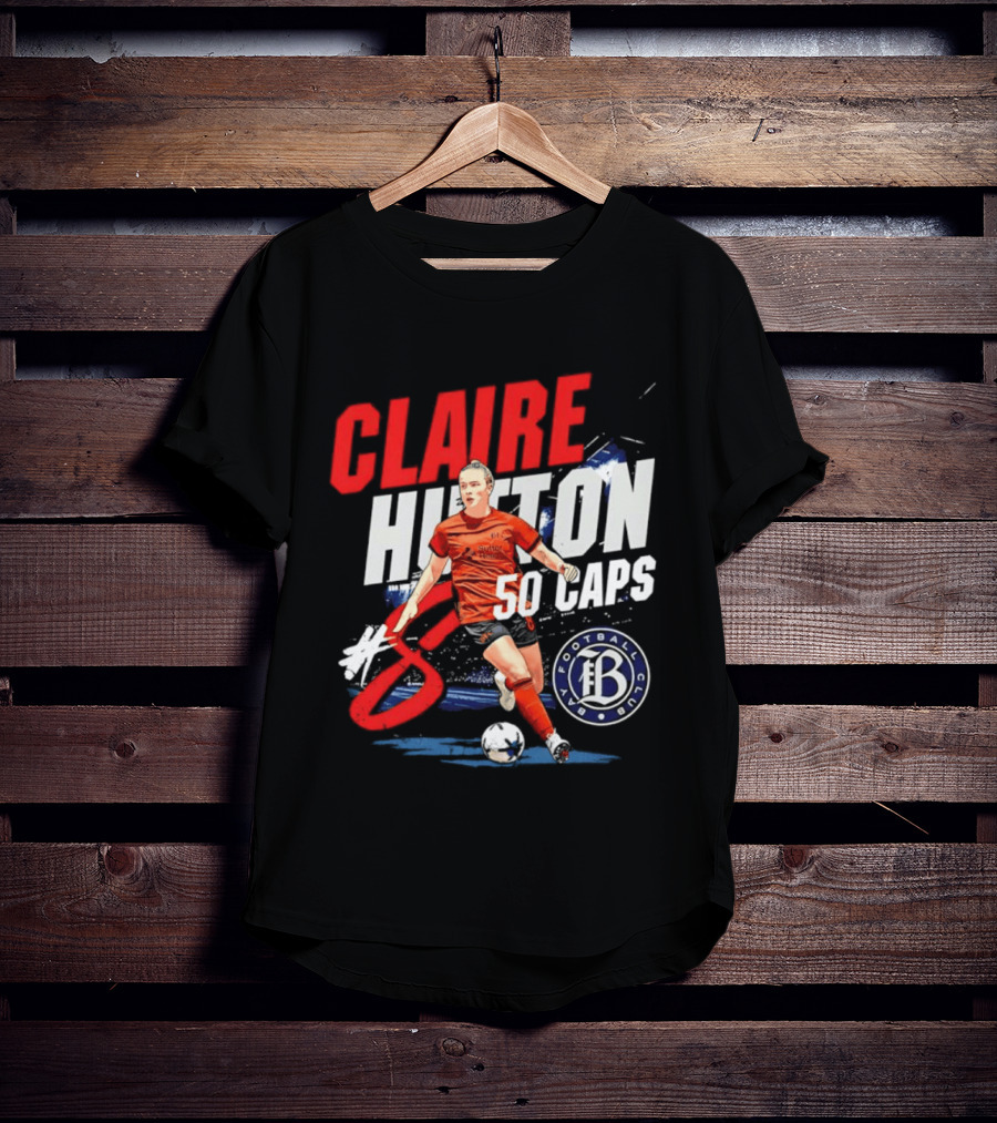 Claire Hutton Bay FC 50 Caps Number 8 Soccer Player T-Shirt