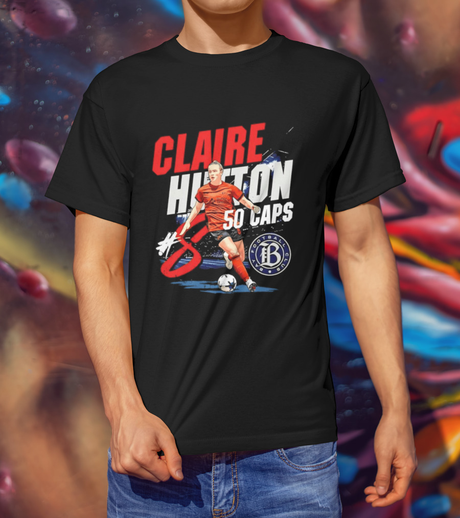 Claire Hutton Bay FC 50 Caps Number 8 Soccer Player T-Shirt