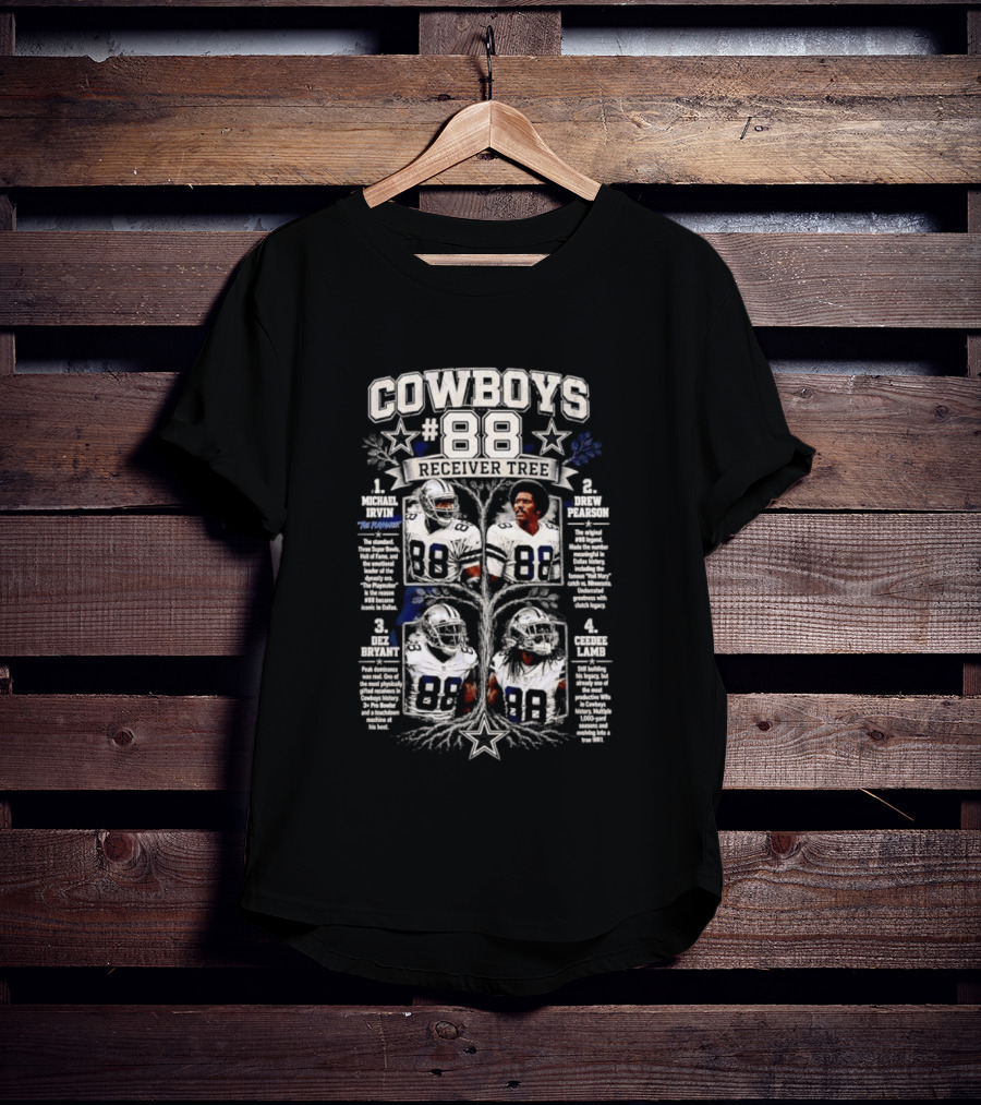 Dallas Cowboys 88 Receiver Tree Football Players With Iconic Legends And Achievements T-Shirt