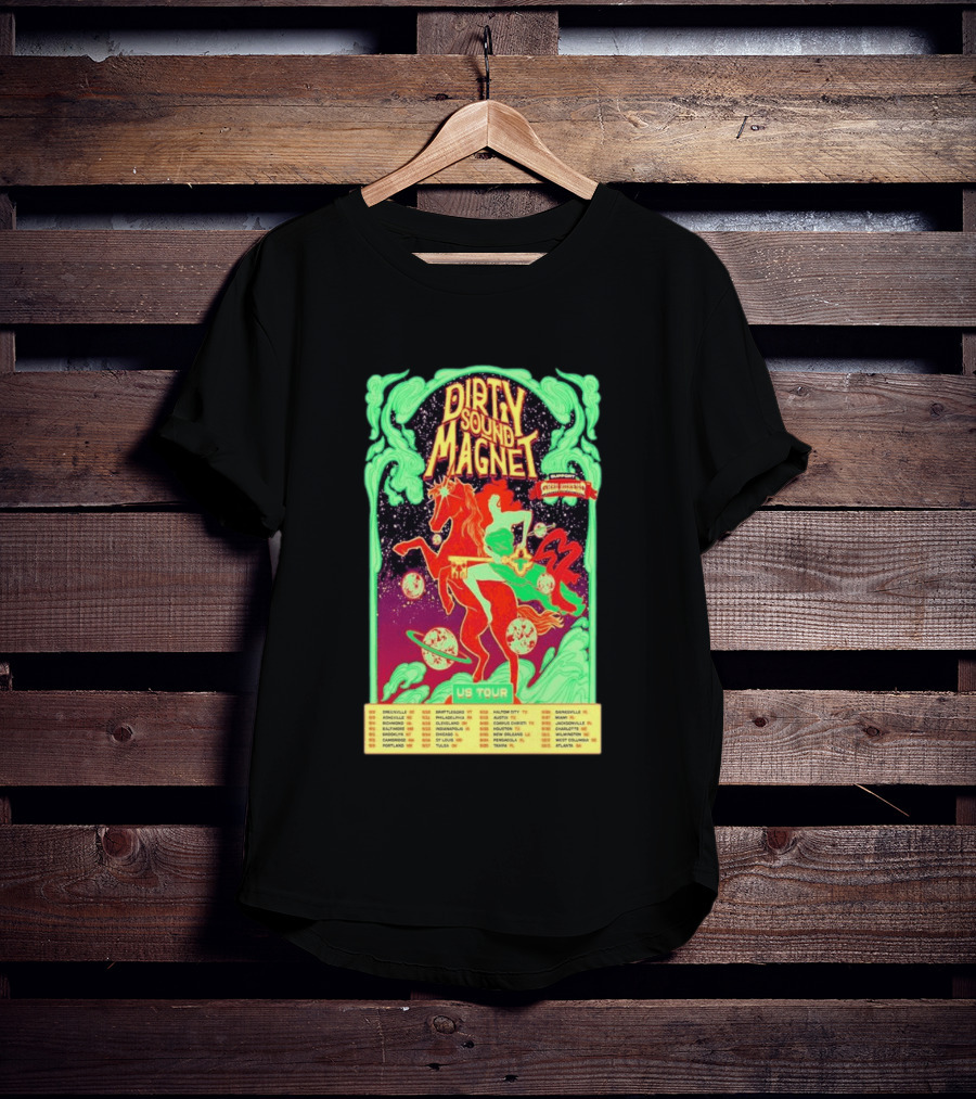 Dirty Sound Magnet US Tour 2026 Cosmic Horse Rider Greensboro To Jacksonville T-Shirt