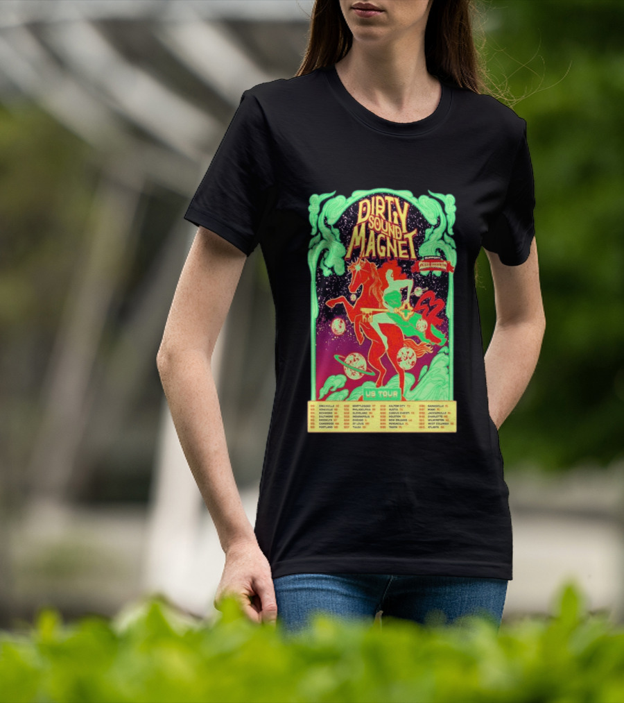 Dirty Sound Magnet US Tour 2026 Cosmic Horse Rider Greensboro To Jacksonville T-Shirt