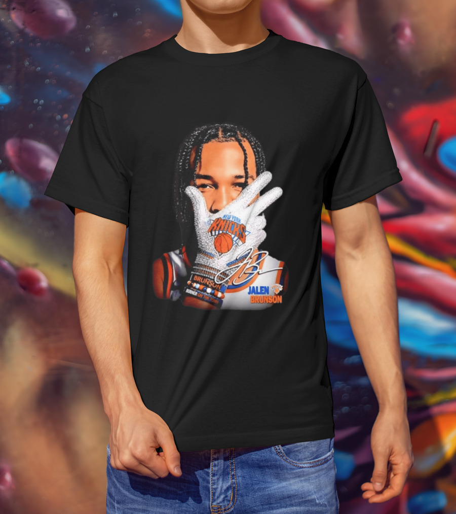New York Knicks Jalen Brunson Iceman Burner Signature Basketball Player T-Shirt