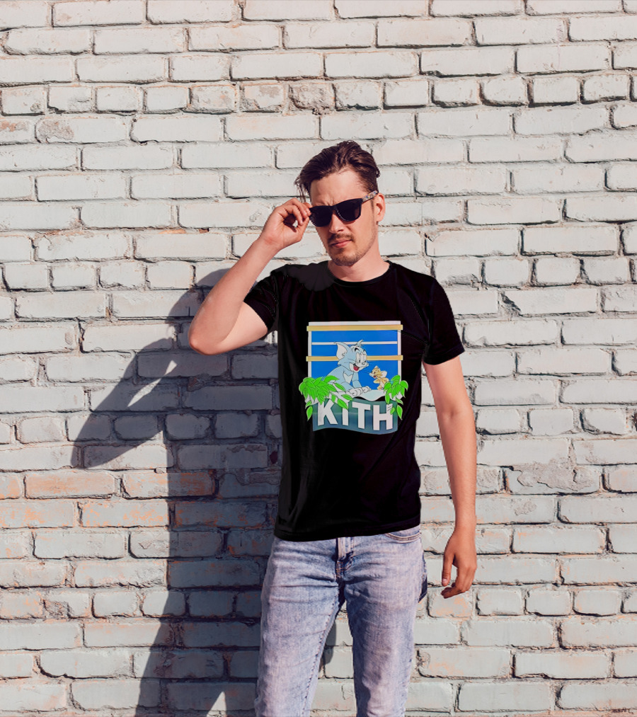 Kith Tom And Jerry Window Scene With Leaves T-Shirt