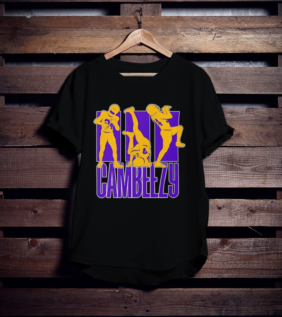 Cambeezy Lil Player 24 Purple Gold Football T-Shirt